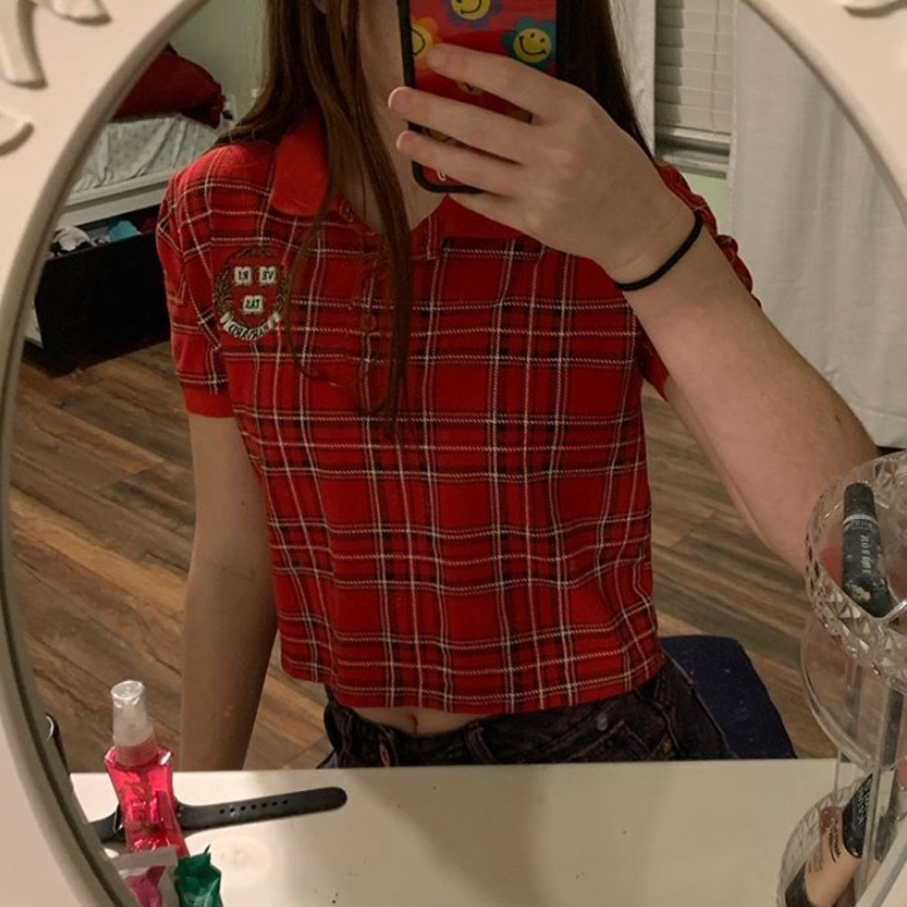 plaid harvard tee